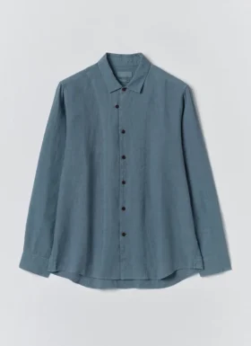 Chemise en lin à bouton-boucle