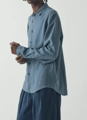 Chemise en lin à bouton-boucle