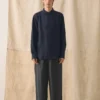 Chemise en lin à bouton-boucle