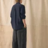 Chemise en lin à bouton-boucle