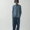 Chemise en lin à bouton-boucle