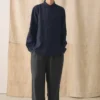 Chemise en lin à bouton-boucle