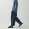 Chemise en lin à bouton-boucle