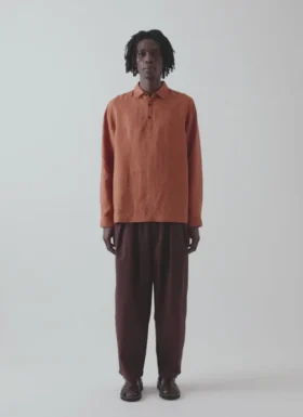 Chemise en lin à demi-patte