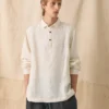 Chemise en lin à demi-patte
