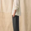 Chemise en lin à demi-patte