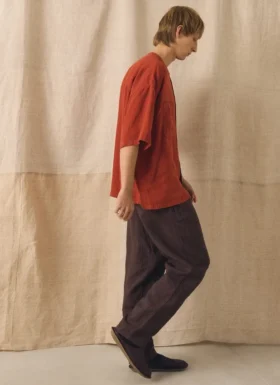 Pantalon en lin teint en pièce Alfie