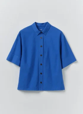 Chemise en popeline de coton et lin