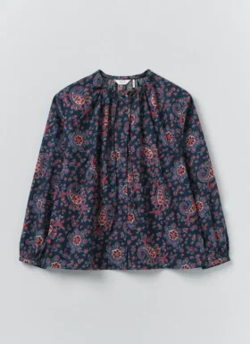Chemise en popeline de coton à imprimé paisley provençal