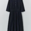 Chemise en sergé de coton indigo