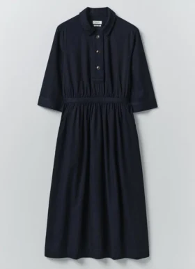 Chemise en sergé de coton indigo