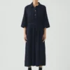 Chemise en sergé de coton indigo