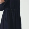 Chemise en sergé de coton indigo