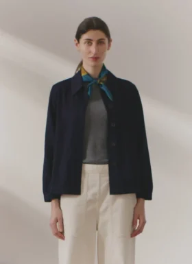 Chemise en sergé de coton indigo Baya