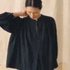 Chemise légère en coton seersucker