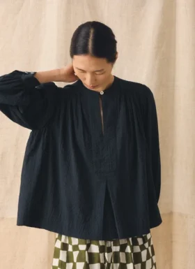 Chemise légère en coton seersucker
