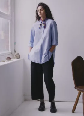 Chemise longue en coton Oxford Taro