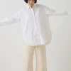 Chemise longue oversize en coton Oxford