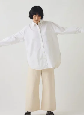 Chemise longue oversize en coton Oxford