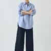 Chemise longue oversize en coton Oxford