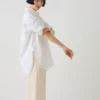 Chemise longue oversize en coton Oxford