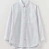 Chemise longue oversize en coton Oxford