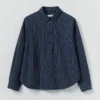 Chemise smockée à rayures chemin de fer