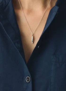 Collier Alba en argent avec gousse de cardamome