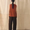 Débardeur en lin et coton tricoté