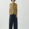Gilet en coton et lin rayé