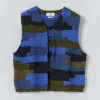 Gilet en laine tricoté patchwork