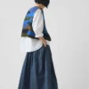 Gilet en laine tricoté patchwork