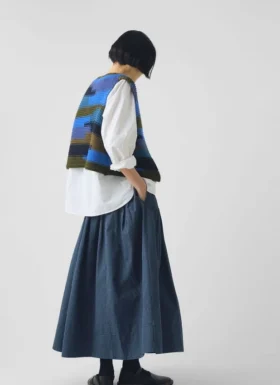 Gilet en laine tricoté patchwork