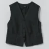 Gilet en toile de coton et lin