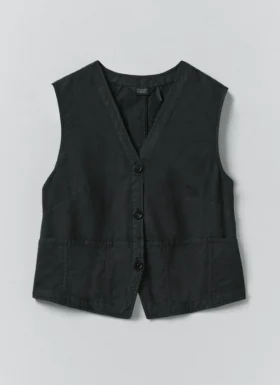 Gilet en toile de coton et lin