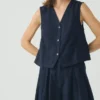 Gilet en toile de coton et lin