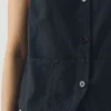 Gilet en toile de coton et lin