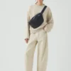 Grand sac à bandoulière en daim Bleu De Chauffe