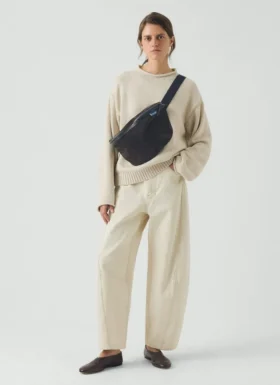 Grand sac à bandoulière en daim Bleu De Chauffe