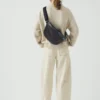 Grand sac à bandoulière en daim Bleu De Chauffe