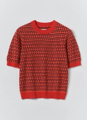 Haut en coton tricoté jacquard