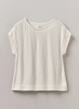 Haut en gaze de coton froissé