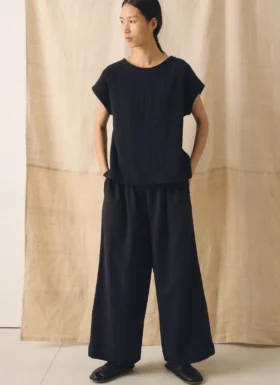 Haut en gaze de coton froissé