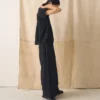 Haut en gaze de coton froissé