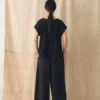 Haut en gaze de coton froissé