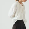 Haut en popeline de coton Crockery Edge