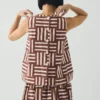 Haut imprimé à rayures patchwork