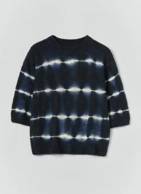 Haut tricoté shibori teint à la main