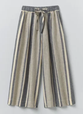 Jupe-culotte en lin à rayures
