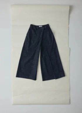 Jupe-culotte plissée en denim